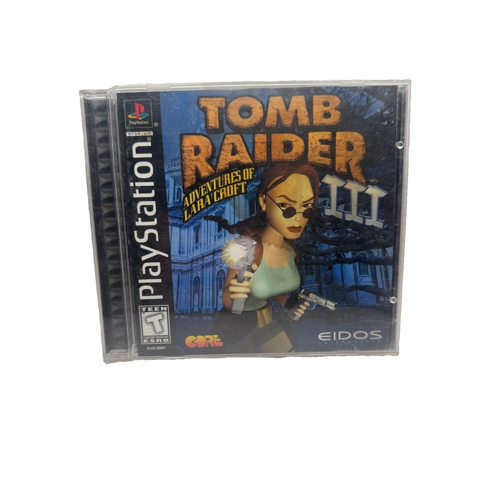 Tomb Raider III PS1 PlayStation 1 CIB Complete Tested Case Damage
